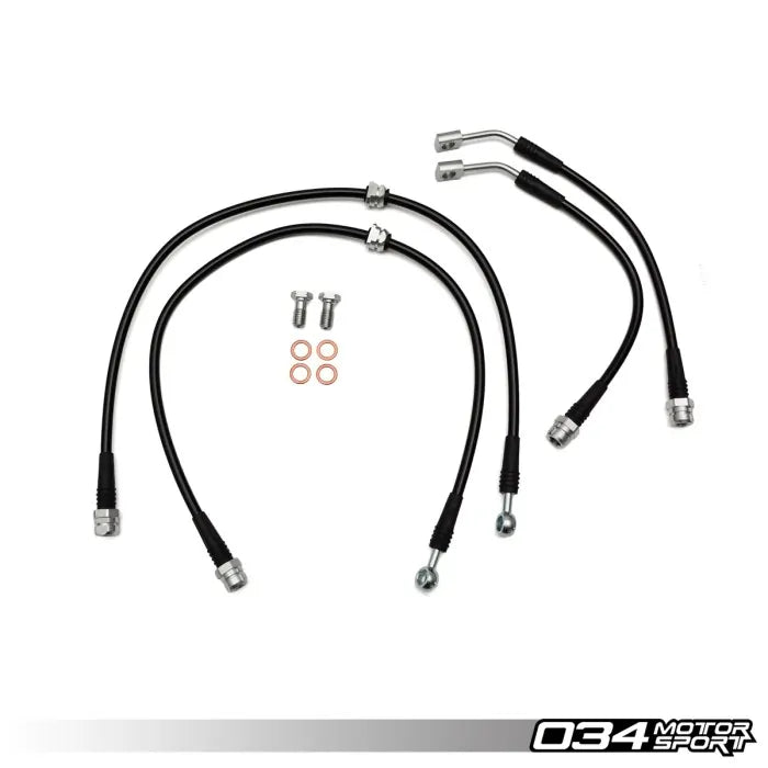 034Motorsport Stainless Steel Brake Line Kit - VW/Audi MQB/e 2.0T (w/ PP)