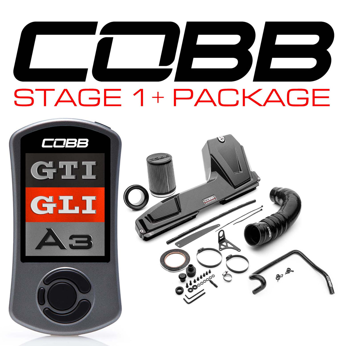 Cobb Stage 1 Power Package (w/ Redline Carbon Fiber Intake)  - VW/Audi MQB 2.0T (MT)