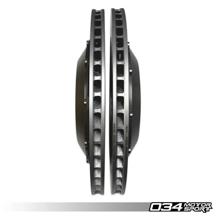034Motorsport 2-Piece Floating Rear Brake Rotor 355mm Upgrade - VW/Audi MQBe Golf R (Mk8) / S3 (8Y) - Equilibrium Tuning, Inc.