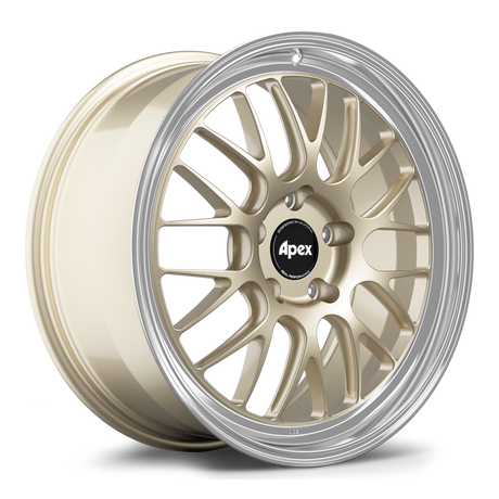 Apex 20" ML-10RT Forged 5x130 Wheel (Gloss Motorsport Gold - Machined Lip) - Porsche